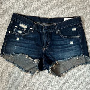rag & bone distressed denim shorts. Size 26. 2” inseam with front hem.